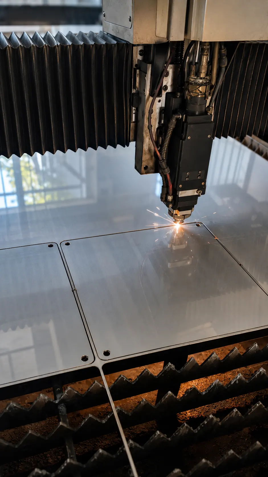 Gia công cắt laser tấm inox tại xưởng Kim Phát Phú Mỹ